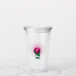 Vaso Acrílico Rosa roja borgoñona irlandesa