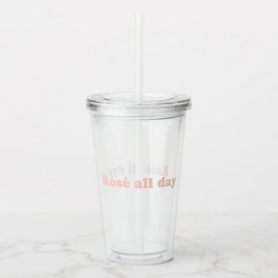 Vaso Acrílico "Rosa todo el día" luz Subió rosa clara
