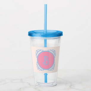 Vaso Acrílico Rosa y azul personalizados