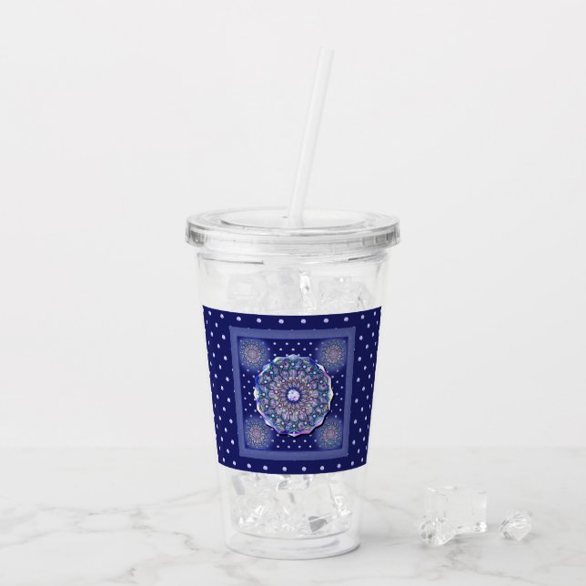 Vaso Acrílico Rosario azul (Reverso (hielo))