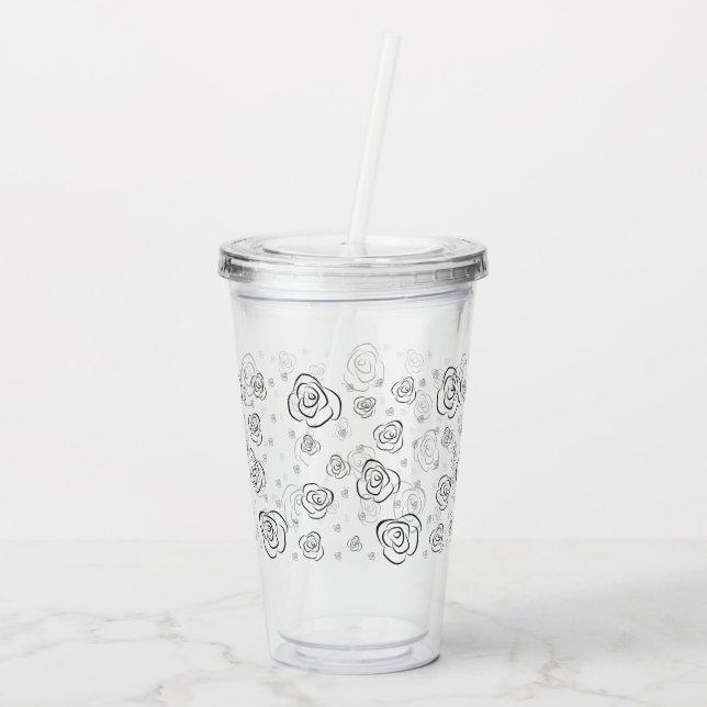 Vaso Acrílico Rosas (Reverso)