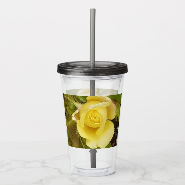 Vaso Acrílico Rosebud amarillo (Anverso)