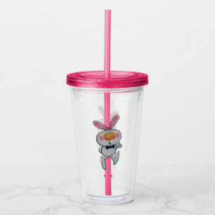 Vaso Acrílico Rótulo de miniaturas de conejo blanco Personalizad