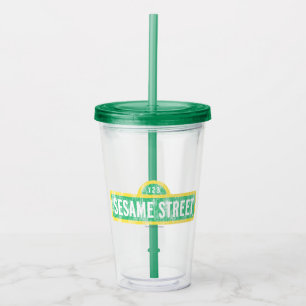 Vaso Acrílico Rótulo de Plaza Sésamo