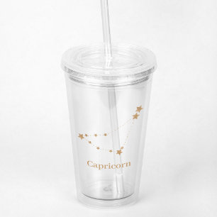 Vaso Acrílico Rótulo Zodiac moderno Capricornio de oro   Tierra