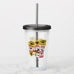 Vaso Acrílico Rótulos de precaución de dinosaurios