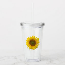 Vaso Acrílico Rústico de girasol amarillo