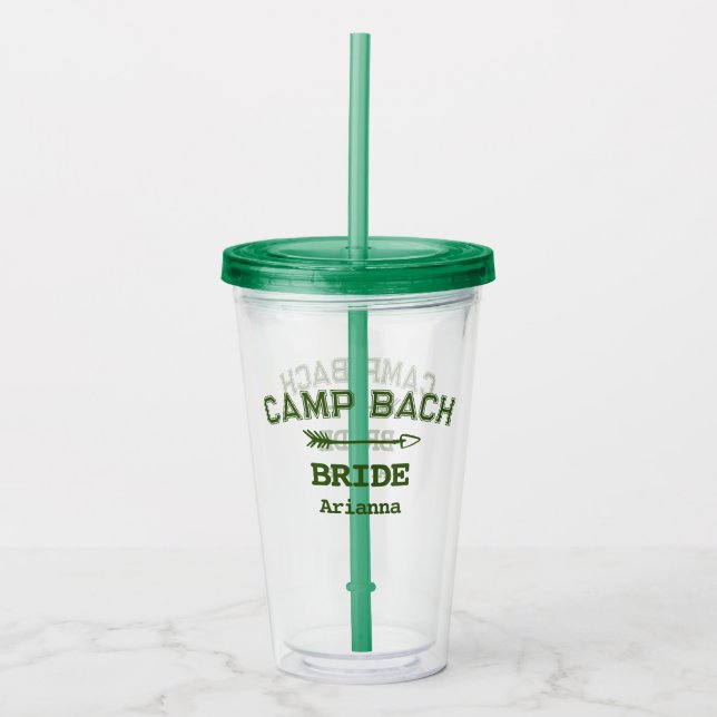 Vaso Acrílico Rústico personalizado del campamento retro bach bl (Anverso)