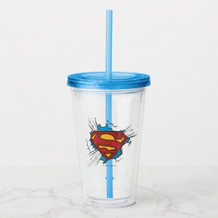 Vaso Acrílico S-Escudo el   del superhombre dentro del logotipo