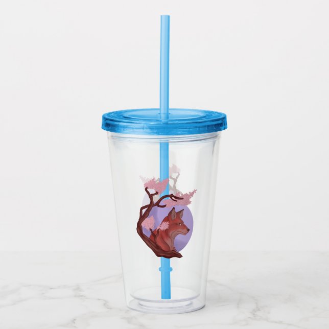 Vaso Acrílico Sakura Fox (Anverso)