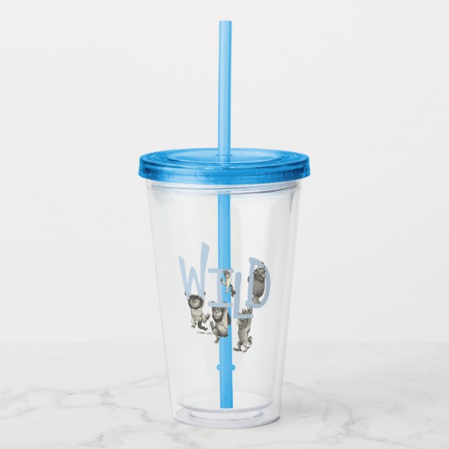 Vaso Acrílico SALVAJE | Cosas Salvajes y Max - Azul (Anverso)
