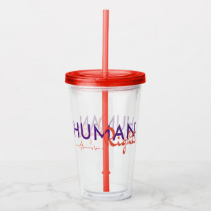 Vaso Acrílico Salvamento de los derechos humanos