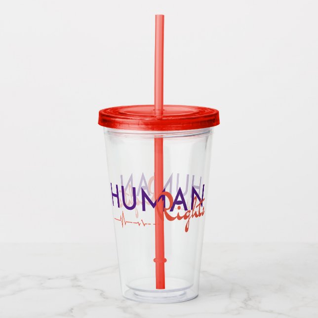 Vaso Acrílico Salvamento de los derechos humanos (Anverso)