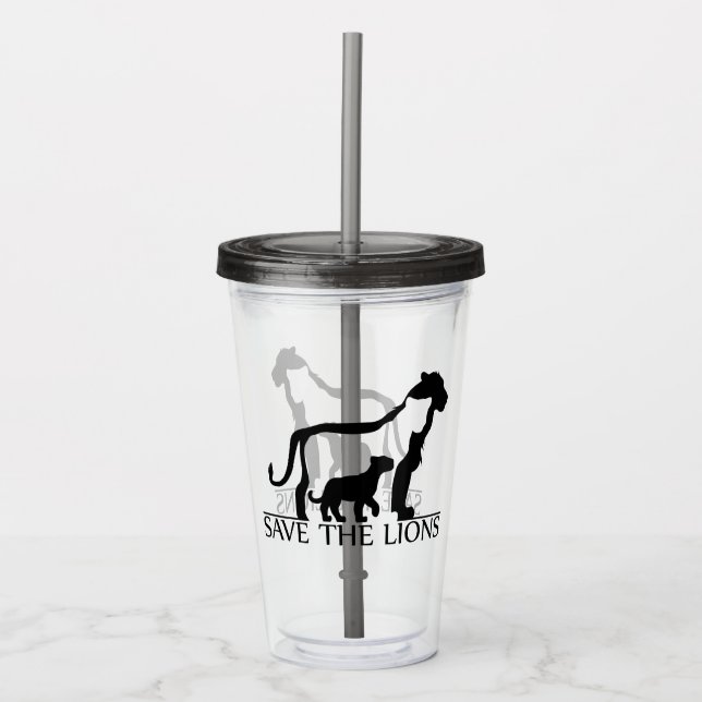 Vaso Acrílico Salvar a los leones (Anverso)