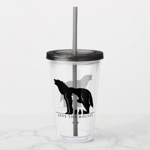 Vaso Acrílico Salvemos a los lobos