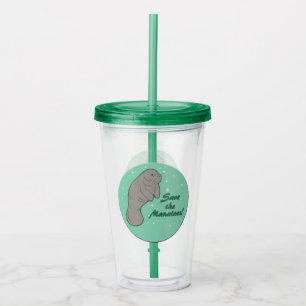 Vaso Acrílico ¡Salven a los manatíes!