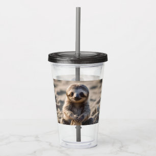 Vaso Acrílico Sandy Shores : Baby Sloth Building Sand Castles,