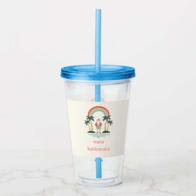 Vaso Acrílico Santa Cruz/Arcoiris/Palmas (Anverso)