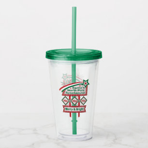 Vaso Acrílico Santa Marquee Retro - Ho Ho Merry & Bright