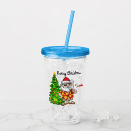 Vaso Acrílico Santa Tropical de Niños Personalizados