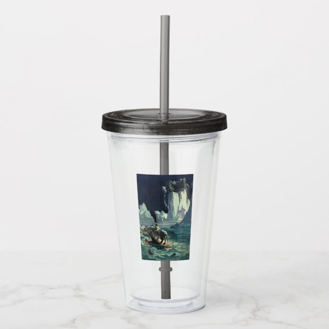 Vaso Acrílico Sargazo Mar Grim Reaper y Hundimiento de Titanic (Anverso)