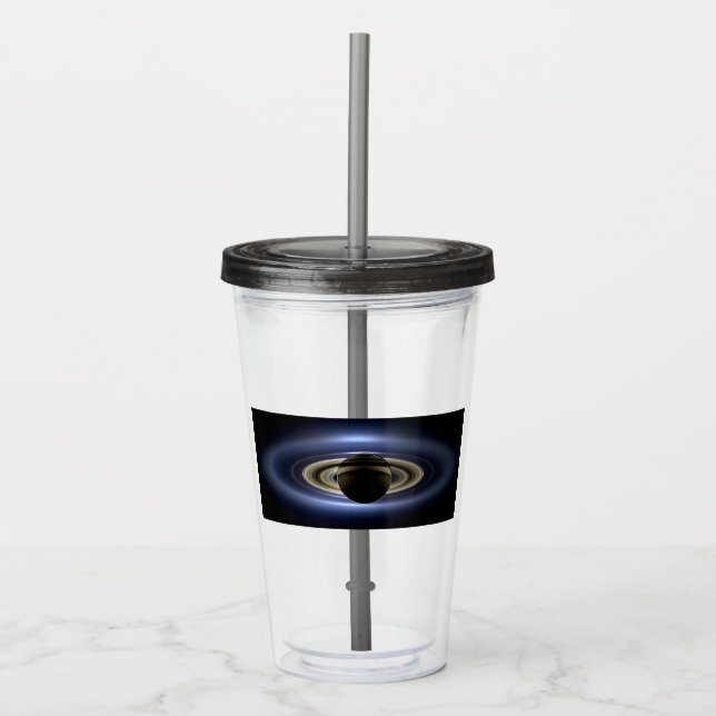 Vaso Acrílico Saturno eclipsó al Sol desde el orbitador Cassini (Anverso)