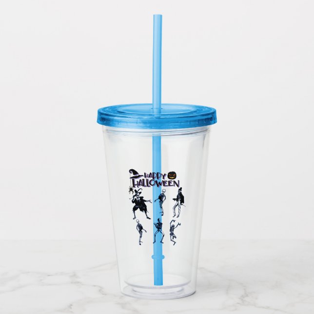 Vaso Acrílico Scary Skeletons Fiesta (Anverso)