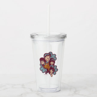 Vaso Acrílico Scooby-Doo de flores paisas y la pandilla