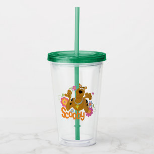 Vaso Acrílico Scooby-Doo en flores