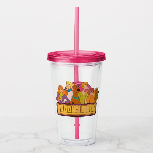 Vaso Acrílico Scooby-Doo | Gráfico retro Personalizado "Groovy G (Anverso)
