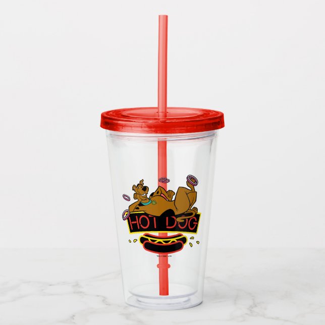 Vaso Acrílico Scooby-Doo Rótulo de neón de perro caliente (Anverso)