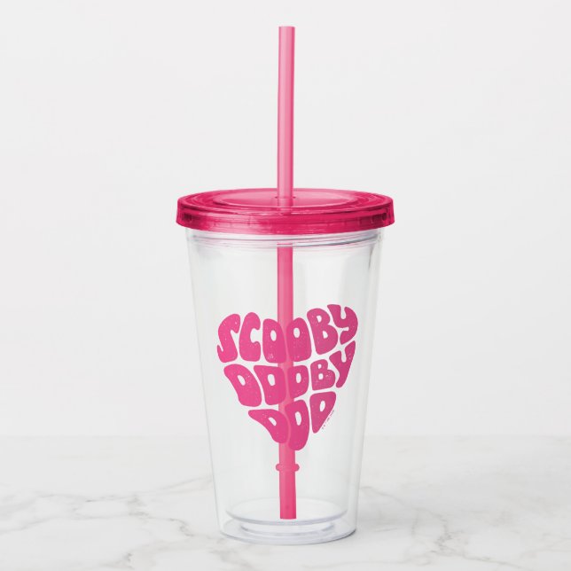 Vaso Acrílico Scooby Dooby Doo Heart (Anverso)