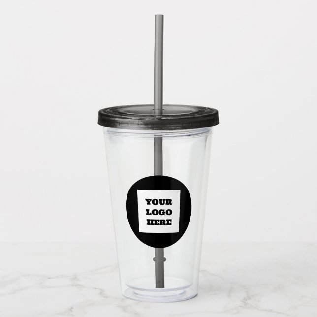 Vaso Acrílico Script de empresa de logotipos personalizados (Anverso)