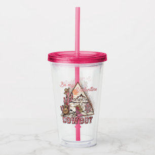 Vaso Acrílico Sé mi vaquero de San Valentín Desierto occidenta