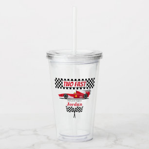 Vaso Acrílico Segundo aniversario Carro Rojo de Raza Dos Rápido