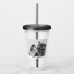 Vaso Acrílico Sencillo, moderno Mascota Personalizado o foto de