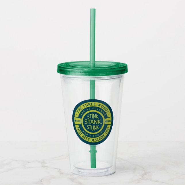 Vaso Acrílico Señor Grinch | Apestaba Apesta Apestará Cita (Anverso)