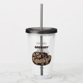 Vaso Acrílico Serpiente de Ball Python, marrón y tan personaliza