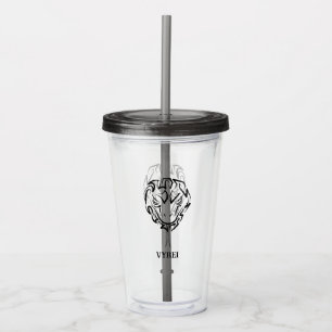 Vaso Acrílico Serpiente Tribal Negra y Blanca