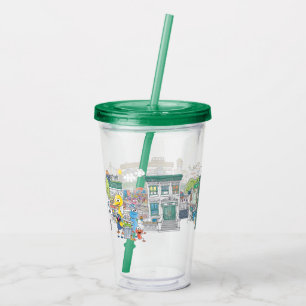 Vaso Acrílico Sesame Pals Doodley Graphic