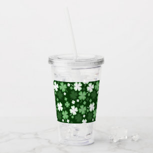 Vaso Acrílico Shamrock verde, Día de San Patricio