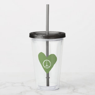 Vaso Acrílico Signo de paz corazón