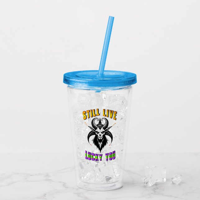 Vaso Acrílico Sigue viviendo con suerte (Reverso (hielo))
