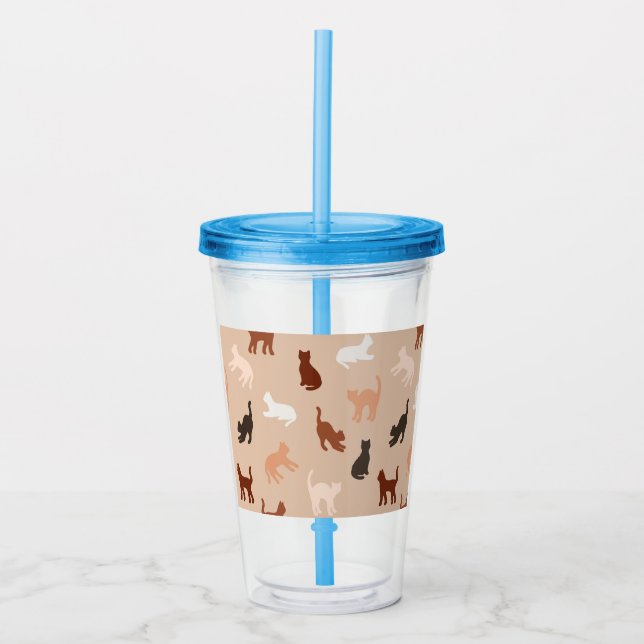 Vaso Acrílico Silhouette de gato (Anverso)