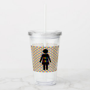 Vaso Acrílico Silhouette lesbiana LGBTQ y damas de arco iris