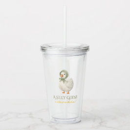 Vaso Acrílico Silly Goose Daisy Sage Green Neutral Baby Shower