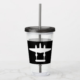 Vaso Acrílico Silueta blanca luminosa P-38