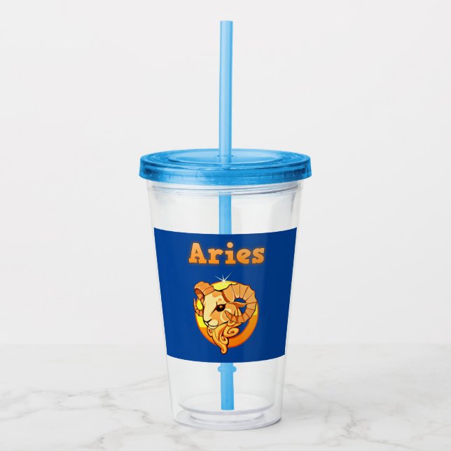 Vaso Acrílico Símbolo de Aries      (Anverso)
