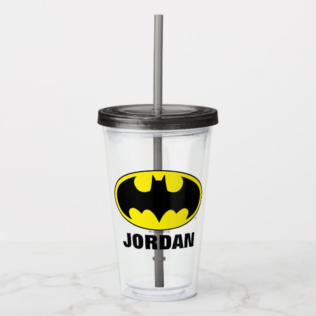 Vaso Acrílico Símbolo de Batman | Equipo Batman (Anverso)