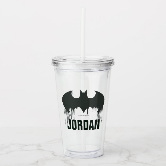 Vaso Acrílico Símbolo de Batman | Logo de Spraypaint (Anverso)